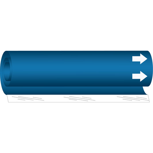 Brady Blank Pipe Marker, Wrap-Around, 26" H x 12" W, White on Blue