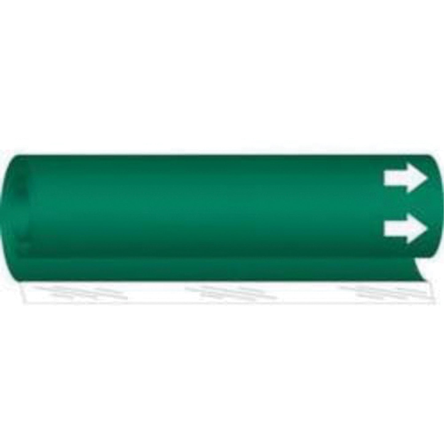 Brady Blank Pipe Marker, Wrap-Around, 5" H x 8" W, White on Green