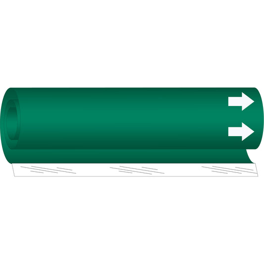 Brady Blank Pipe Marker, Wrap-Around, 26" H x 12" W, White on Green