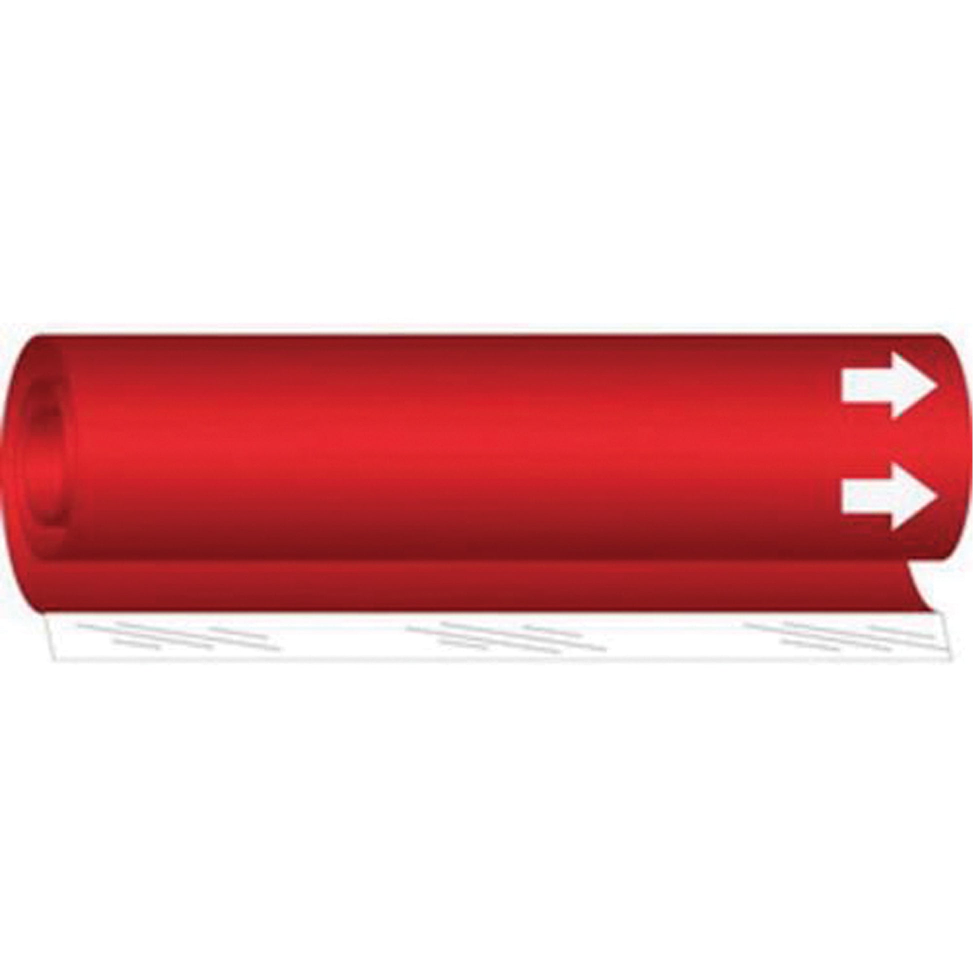 Brady Blank Pipe Marker, Wrap-Around, 5" H x 8" W, White on Red
