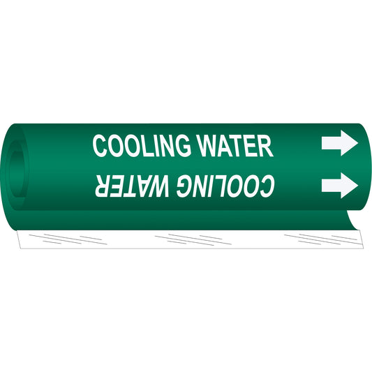 Brady "Cooling Water" Pipe Marker, Wrap-Around, 26" H x 12" W, White on Green