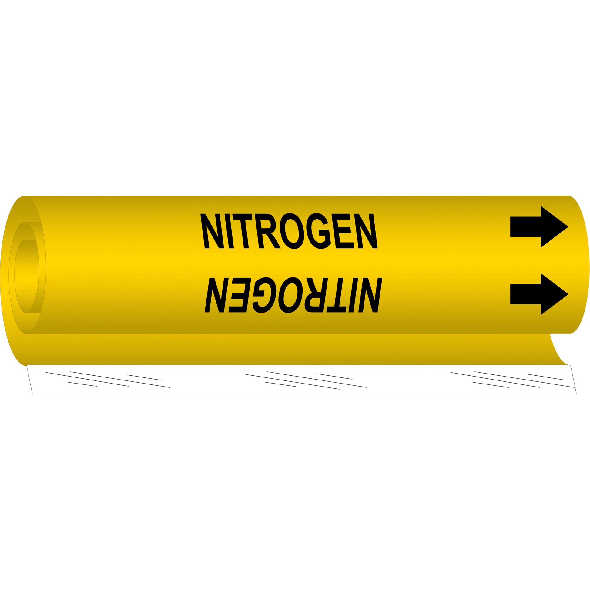 Brady "Nitrogen" Pipe Marker, Wrap-Around, 26" H x 12" W, Black on Yellow