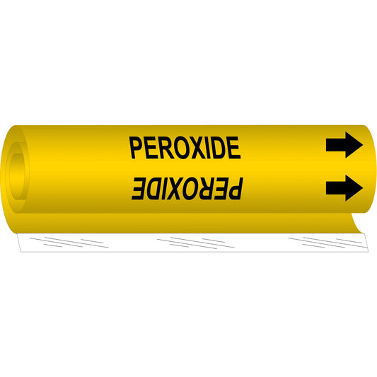 Brady "Peroxide" Pipe Marker, Wrap-Around, 26" H x 12" W, Black on Yellow