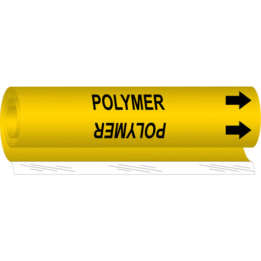Brady "Polymer" Pipe Marker, Wrap-Around, 26" H x 12" W, Black on Yellow