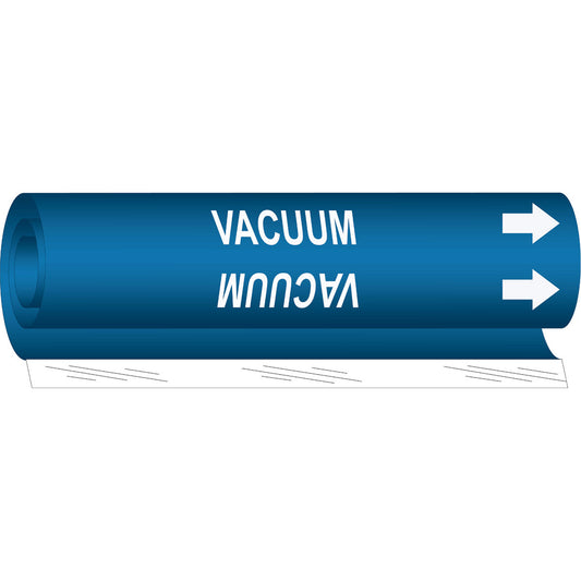 Brady "Vacuum" Pipe Marker, Wrap-Around, 26" H x 12" W, White on Blue