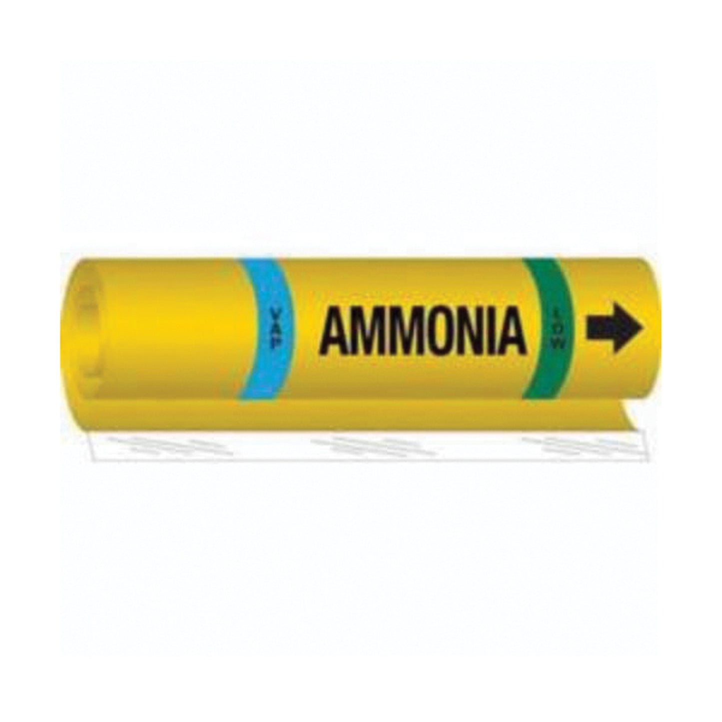 Brady Blank "Vap Ammonia Low" Ammonia (IIAR) Pipe Marker, Wrap-Around, 26" H x 24" W, Black on Yellow