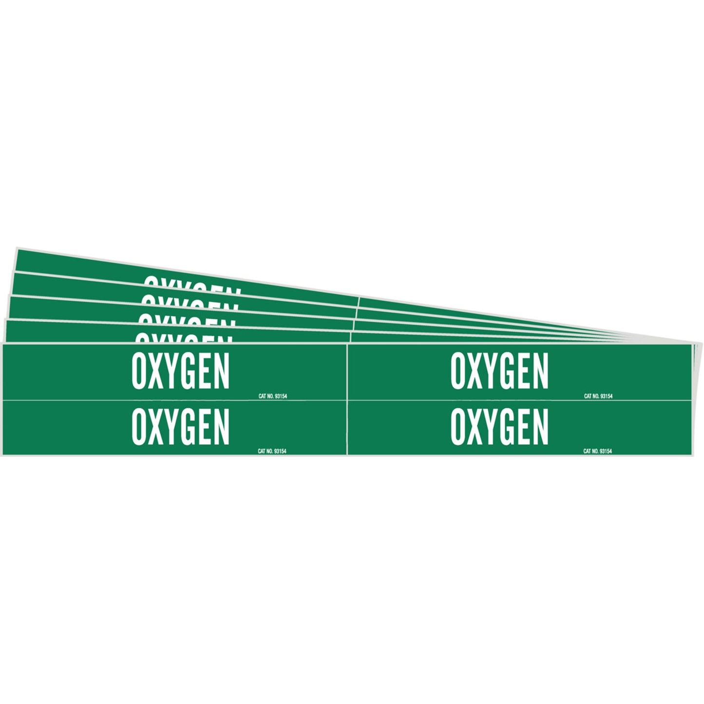 Brady "Oxygen" Pipe Marker, Self-Adhesive, 1-1/8" H x 7" W, White on Green