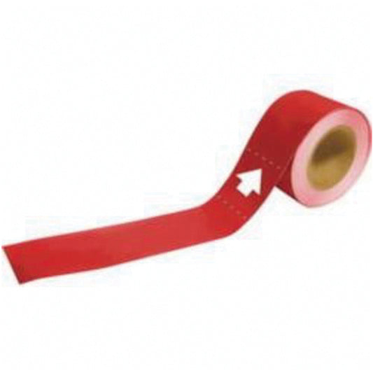 Brady Blank Pipe Markers with Arrows, Self-Adhesive, 2" H x 12" W, White on Red