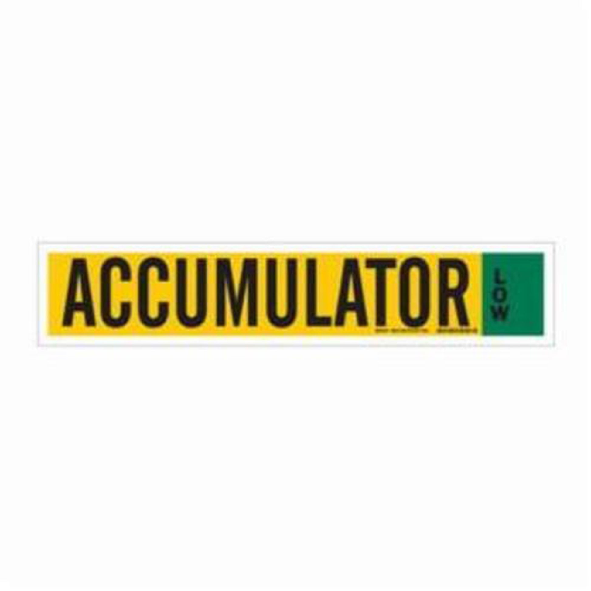 Brady "Accumulator" Ammonia (IIAR) Pipe Marker, Self-Adhesive, 4" H x 24" W, Black on Yellow