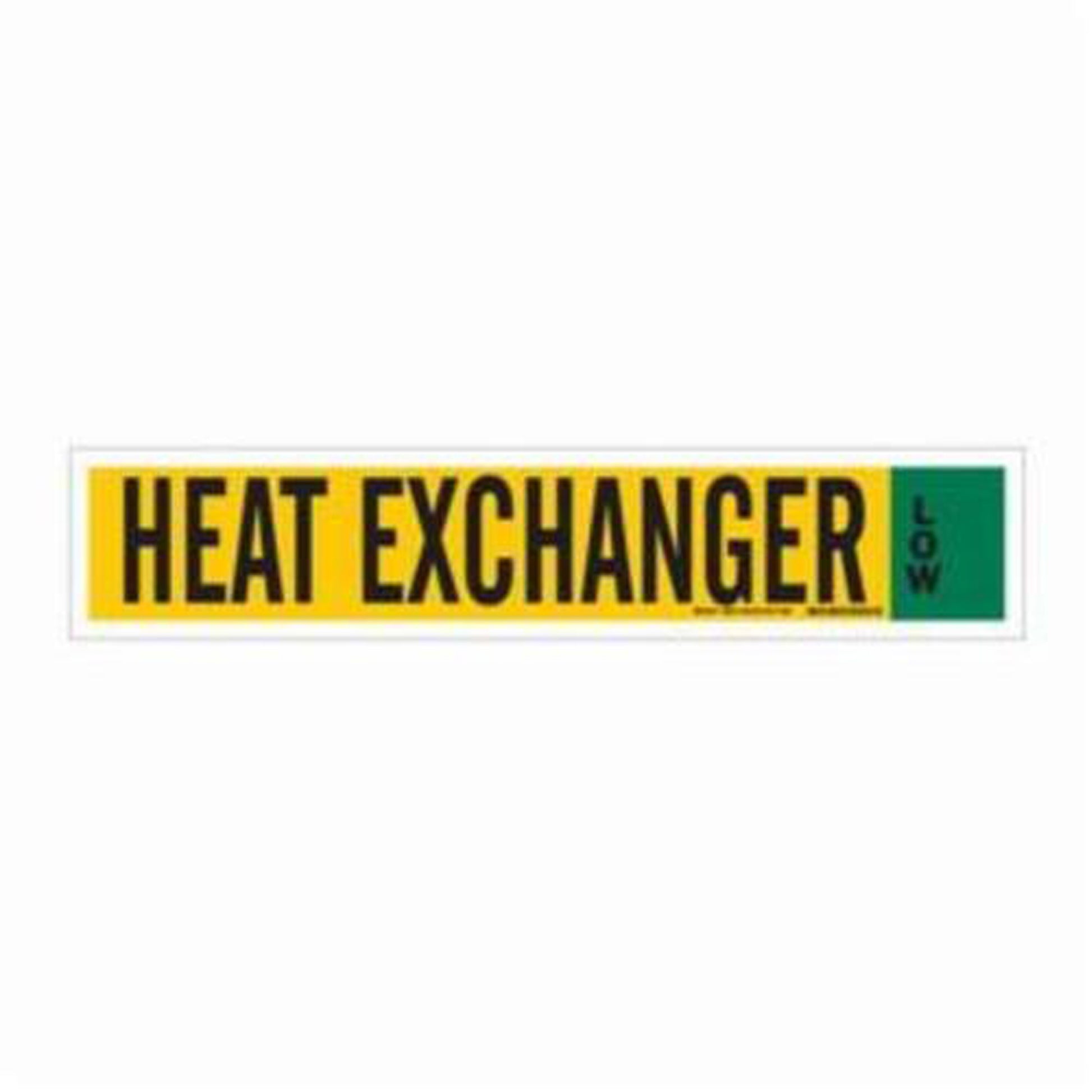Brady "Heat Exchanger" Ammonia (IIAR) Pipe Marker, Self-Adhesive, 4" H x 24" W, Black on Yellow