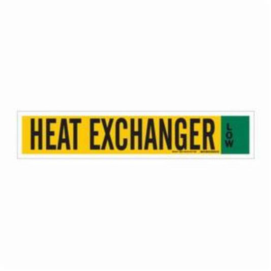 Brady "Heat Exchanger" Ammonia (IIAR) Pipe Marker, Self-Adhesive, 4" H x 24" W, Black on Yellow
