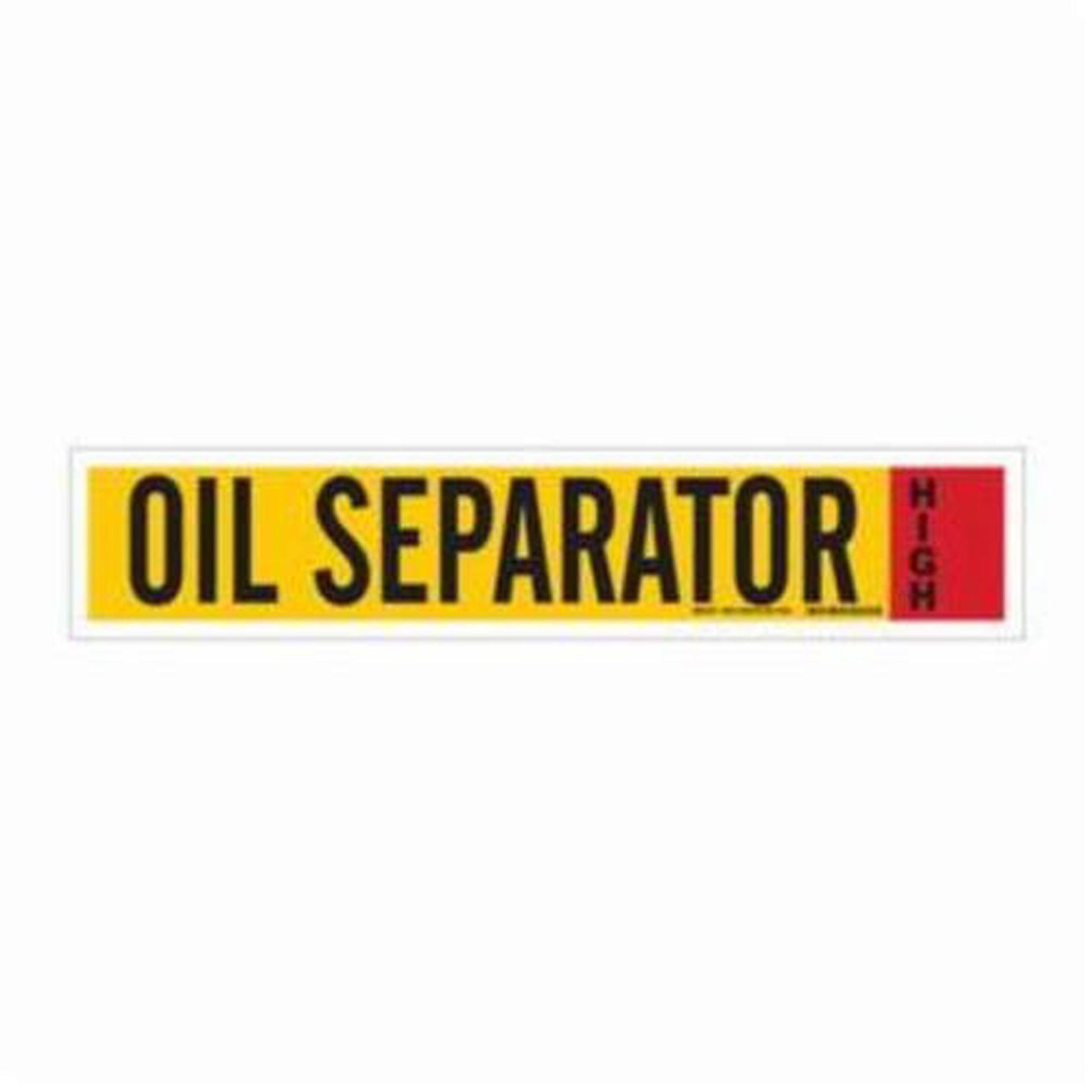 Brady "Oil Separator" Ammonia (IIAR) Pipe Marker, Self-Adhesive, 4" H x 24" W, Black on Yellow