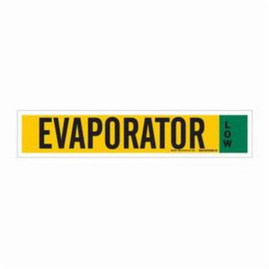 Brady "Evaporator" Ammonia (IIAR) Pipe Marker, Self-Adhesive, 4" H x 24" W, Black on Yellow