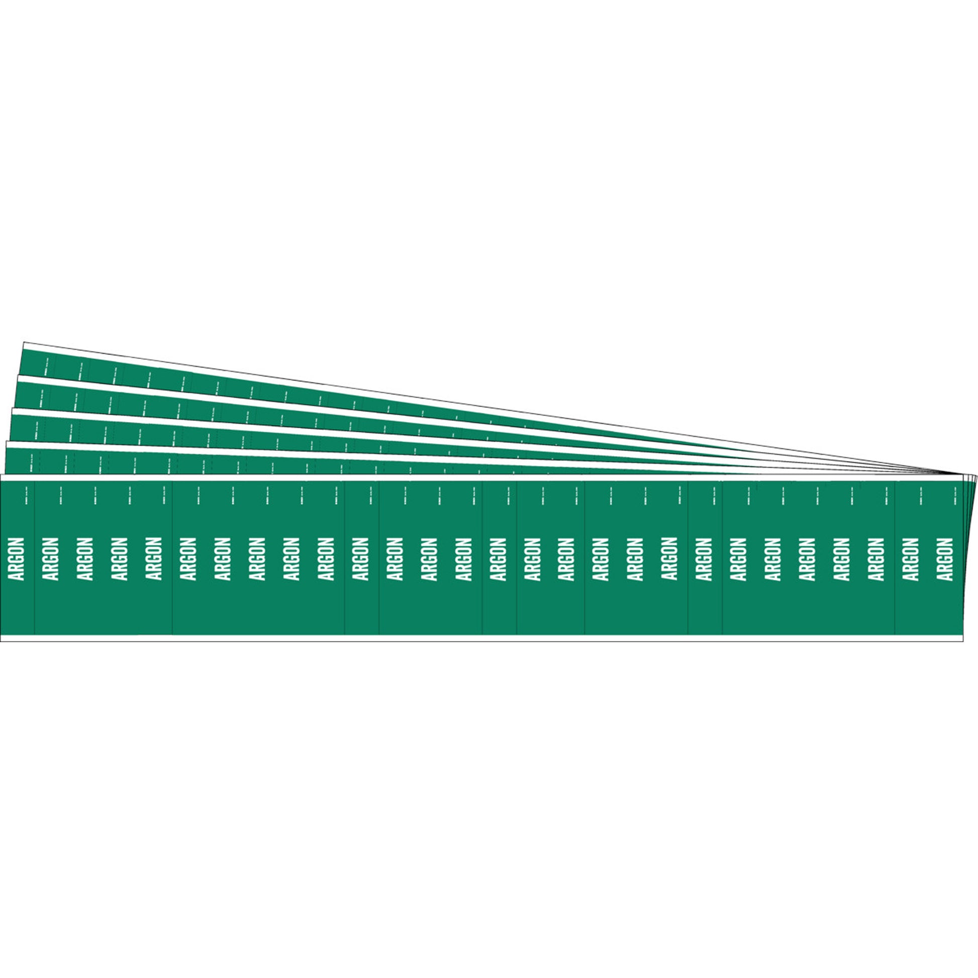 Brady "Argon" Semi-Conductor & Chemical Pipe Markers, Self-Adhesive, 1/2" H x 2-1/4" W, White on Green