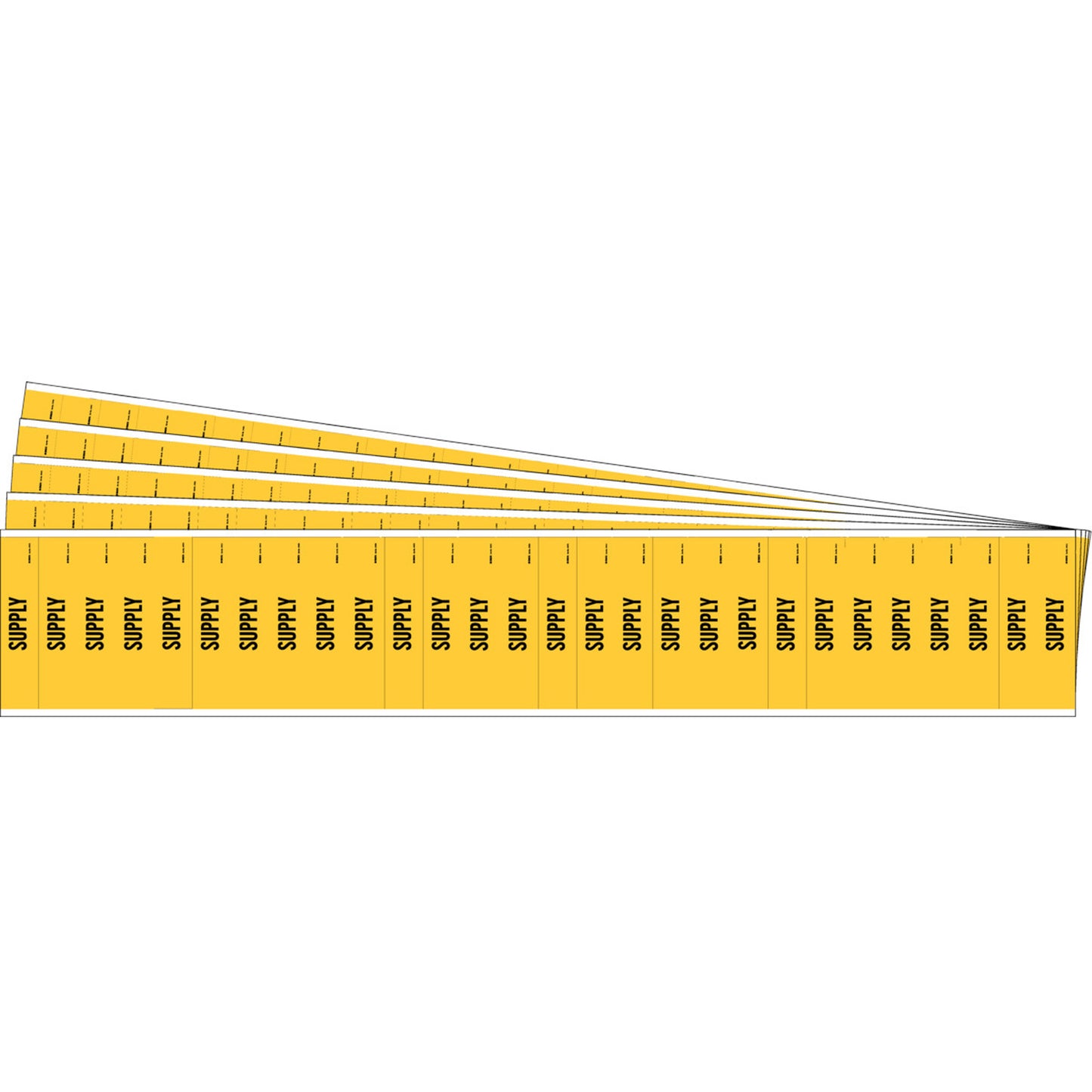 Brady "Supply" Semi-Conductor & Chemical Pipe Markers, Self-Adhesive, 1/2" H x 2-1/4" W, Black on Yellow