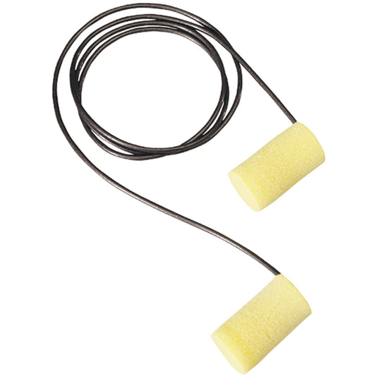 3M E-A-Rsoft™ Yellow Neons ™ Metal Detectable Earplugs, Corded, Large, Bulk - Polybag, 33 NRR dB