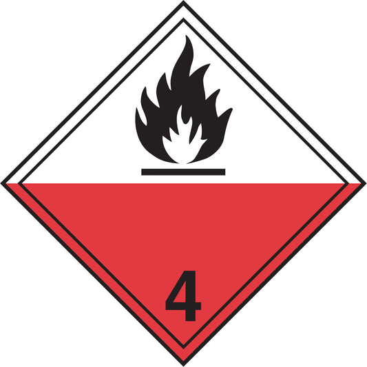 Incom Top Tape & Label TDG Shipping Labels, Class 4.2, Spontaneous Combustibles, Paper