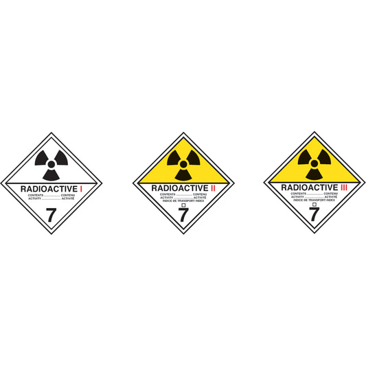 Incom Top Tape & Label TDG Shipping Labels, Class 7, Radioactive I, Vinyl