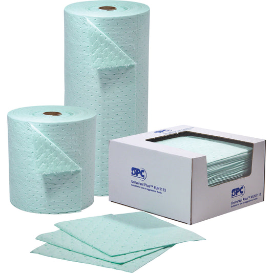 SPC Universal Plus™ Sorbent Pads, Universal, 15" x 19", 20.5 gal. Absorbancy