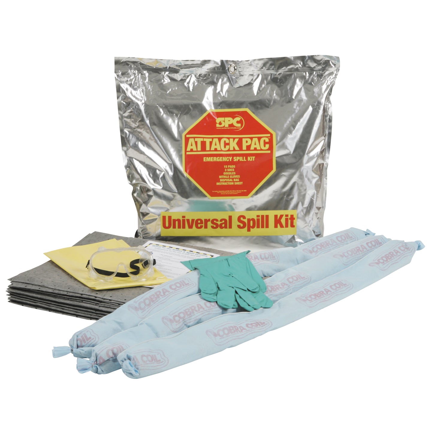 SPC Attack Pac™ Kit, Oil Only, Bag, 32 US gal. Absorbancy