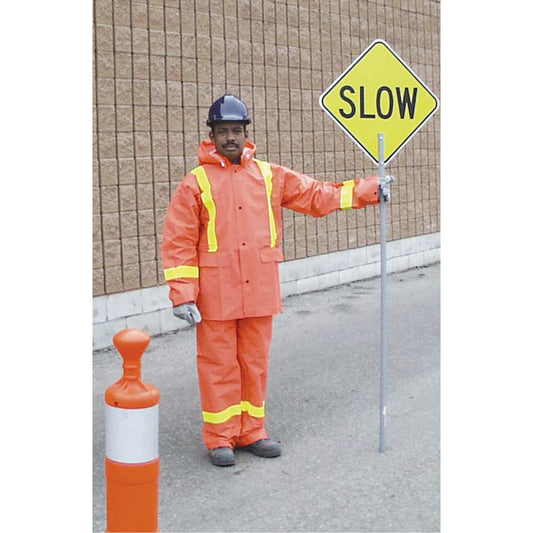  Tornado Traffic Rain Suit, PVC, Medium, High Visibility Orange