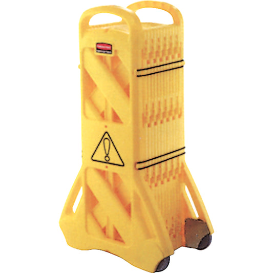 Rubbermaid Portable Mobile Barriers, 13' L, Plastic, Yellow
