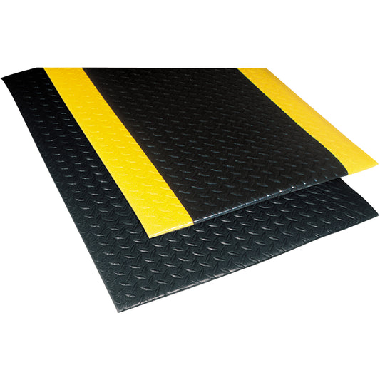 Notrax No. 419 Sof-Tred™ with Dyna-Shield™ Mats, Diamond, 4' x 60' x 1/2", Black/Yellow, PVC