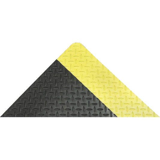 Notrax Saddle Trax™ Anti-Fatigue & Ergonomic Floor Mat, Diamond, 2' x 3' x 1", Black/Yellow, Vinyl