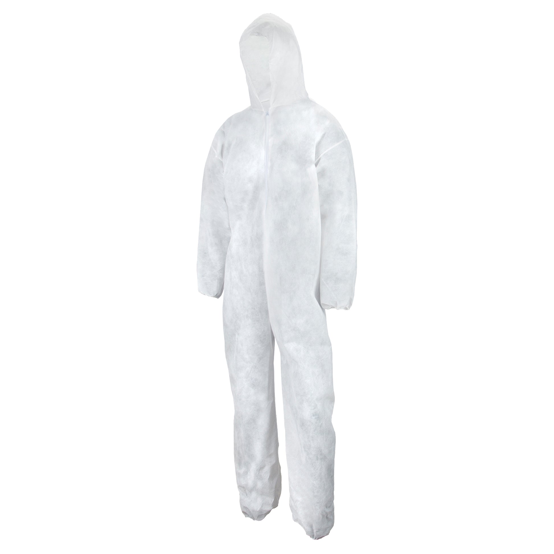  Heavy Weight Coveralls, Large, White, Polypropylene