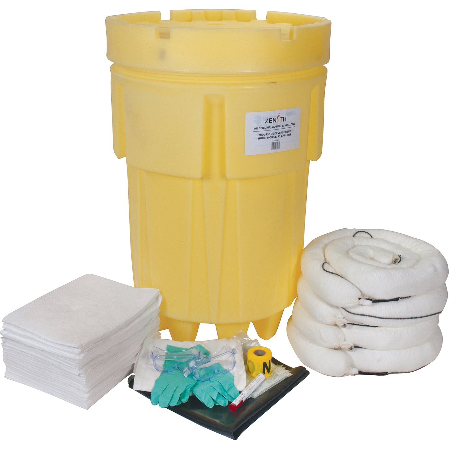 Zenith Safety Products Economy Spill Kit, Oil Only, Overpack/Salvage Drum, 95 US gal. Absorbancy