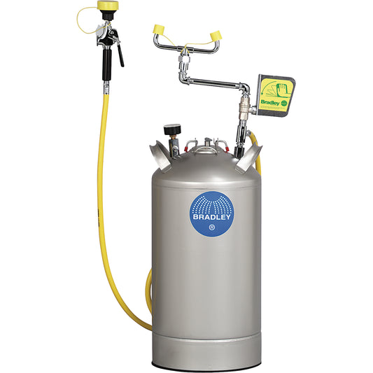 Bradley Portable Eyewash Station, Pressurized, 15 gal. Capacity, Meets ANSI Z358.1