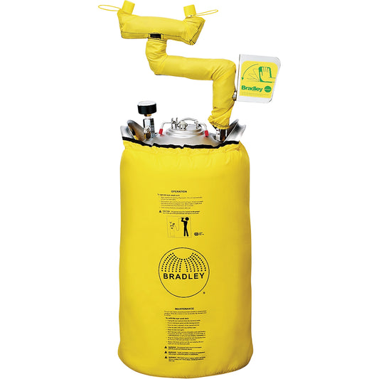 Bradley Portable Eyewash Station With Heater Jacket, Pressurized, 15 gal. Capacity, Meets ANSI Z358.1