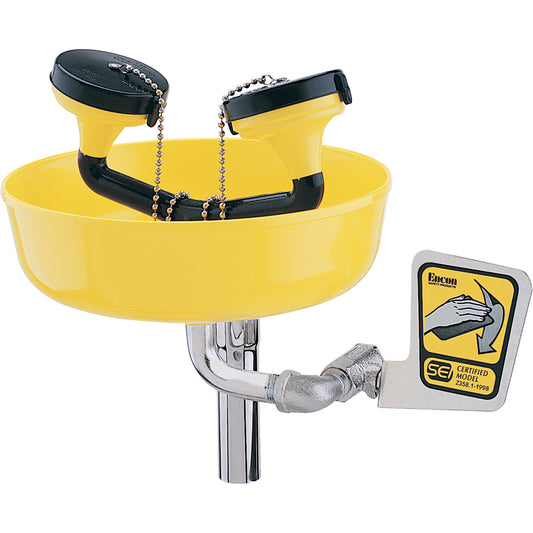 Encon Eyewash Station, Supply Pipe Mount Installation, Plastic Bowl