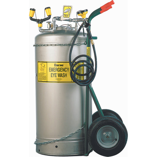 Encon Self-Contained Eyewash With Dolly Cart, Pressurized, 7 gal. Capacity, Meets ANSI Z358.1