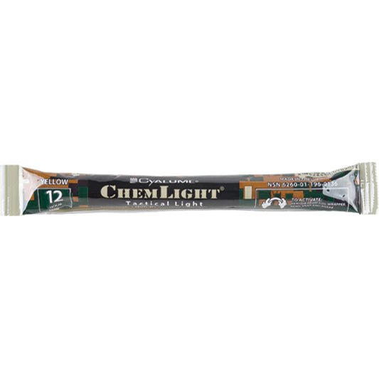 Omniglow 6" Cyalume® Lightsticks, Yellow, 12 hrs. Duration
