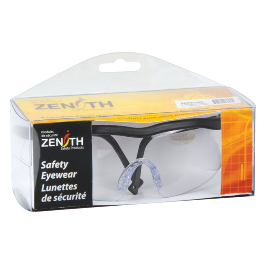 Zenith Safety Products Z400 Series Safety Glasses, Clear Lens, Anti-Scratch, ANSI Z87+/Meets/Exceeds CSA Z94.3