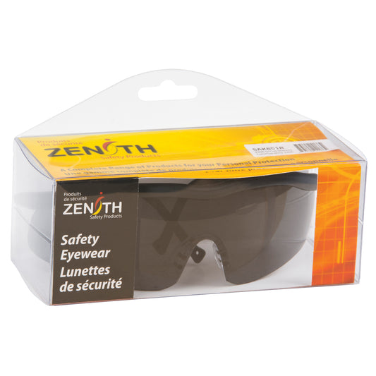 Zenith Safety Products Z400 Series Safety Glasses, Grey/Smoke Lens, Anti-Scratch, ANSI Z87+/Meets/Exceeds CSA Z94.3
