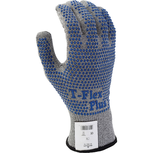 Showa T-Flex® Plus Seamless Glove, Size 6/X-Small, 13 Gauge, PVC Coated, Dyneema® Shell, ANSI/ISEA 105 Level 4