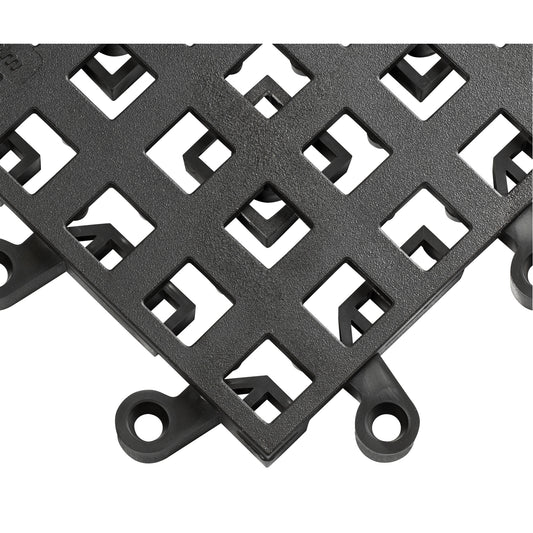 Wearwell ErgoDeck® Mat No. 560, PVC, 1-1/2' W x 1-1/2' L, 7/8" Thick, Black