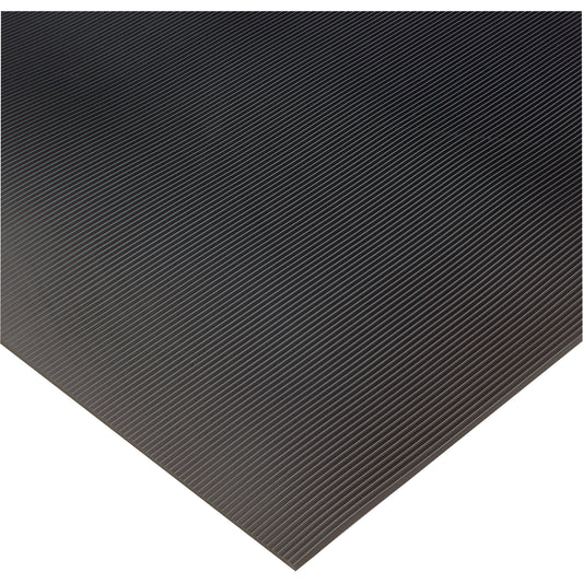 Wearwell Non-Conductive Corrugated Switchboard No.702 Matting, 4' W x 75' L, 1/4" Thickness, Black, PVC