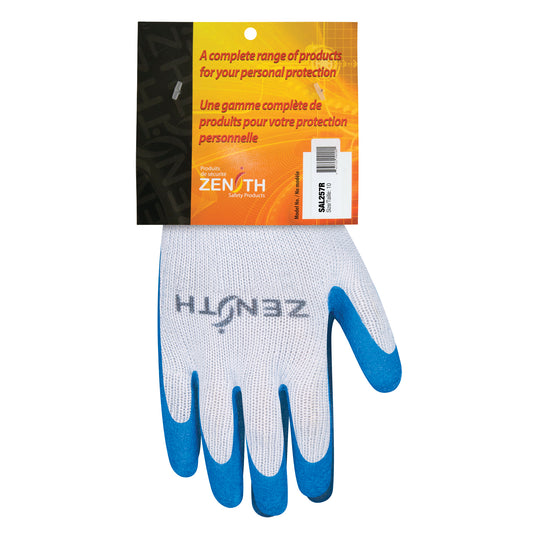 Zenith Safety Products Natural Rubber Seamless Knit Coated Gloves, 10, Rubber Latex Coating, 10 Gauge, Polyester/Cotton Shell