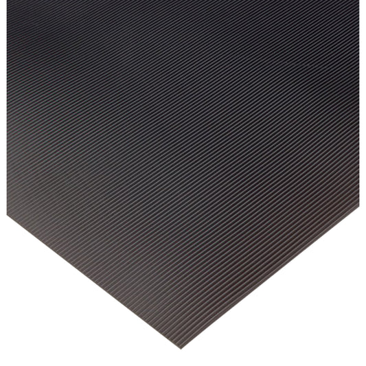 Wearwell Non-Conductive Corrugated Switchboard No.702 Matting, 3' W x 75' L, 3/8" Thickness, Black, PVC
