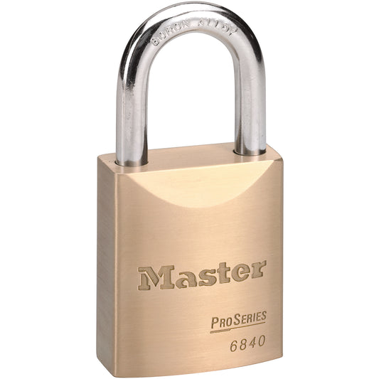 Master Lock Pro Series® Padlock, Keyed Different, Brass Coating, 1-3/4" Width
