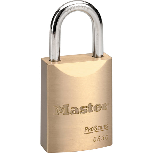 Master Lock Pro Series® Padlock, Keyed Alike, Brass Coating, 1-9/16" Width