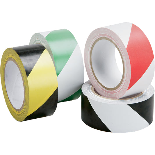 Incom Top Tape & Label Hazard Warning Tape - Laminated, 3" x 108', PVC, Black and White