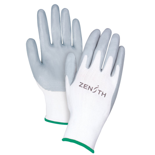 Zenith Safety Products Lightweight Breathable Coated Gloves, 8/Medium, Foam Nitrile Coating, 13 Gauge, Polyester Shell