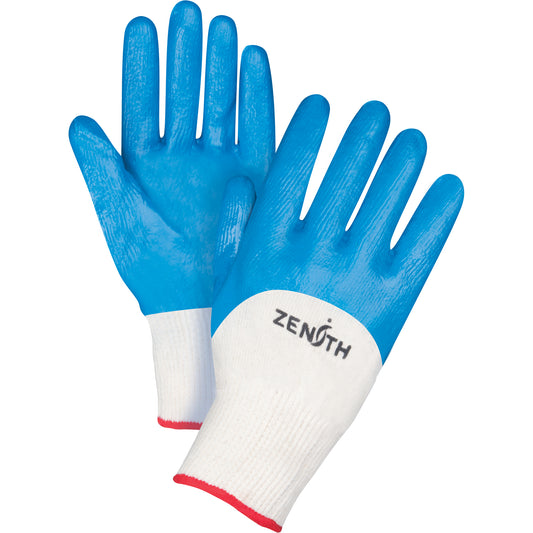 Zenith Safety Products Seamless-Knit Medium-Weight Coated Gloves, 7/Small, Nitrile Coating, 13 Gauge, Cotton Shell