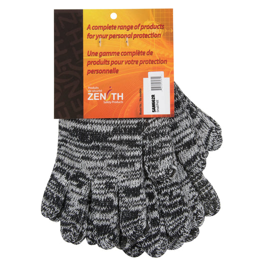 Zenith Safety Products Dotted String Knit Gloves, Poly/Cotton, Single Sided, 7 Gauge, Small