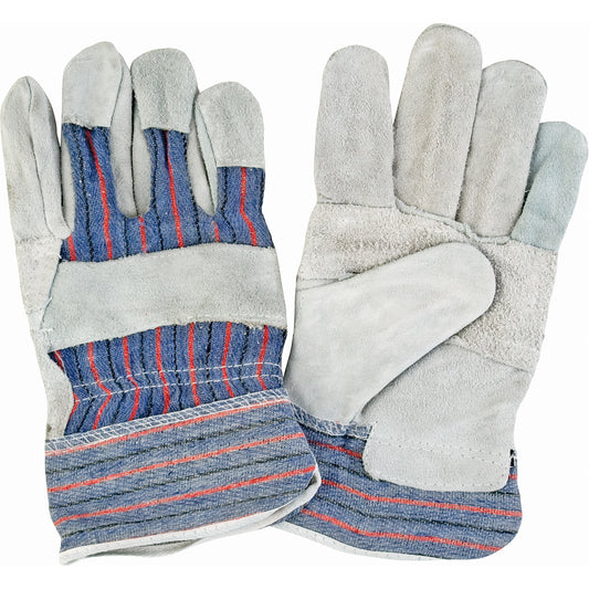 Zenith Safety Products Standard-Duty Patch Palm Fitters Gloves, Large, Split Cowhide Palm, Cotton Inner Lining