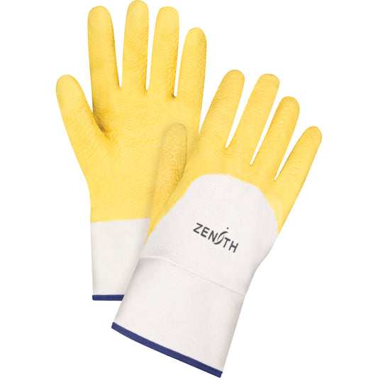 Zenith Safety Products Coated Crinkle Finish Gloves, 10/X-Large, Rubber Latex Coating, Cotton Shell